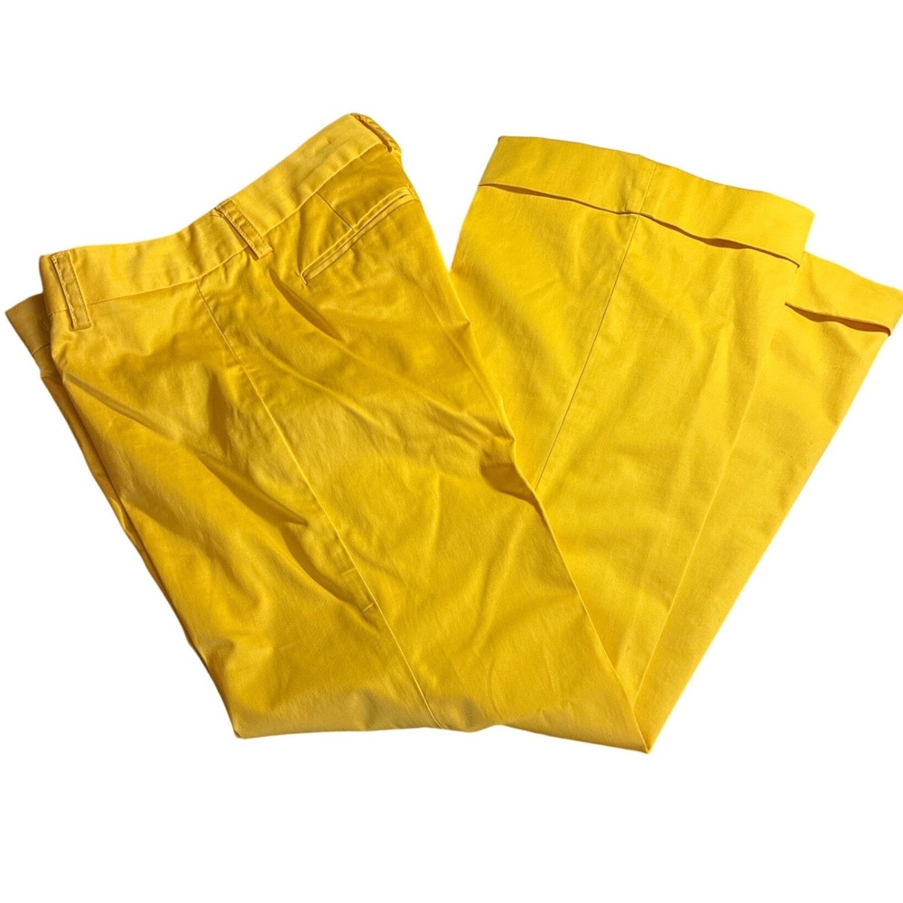J Crew Stretch 6 short CityFit Career Pants Cuffed Bright Yellow NWOT